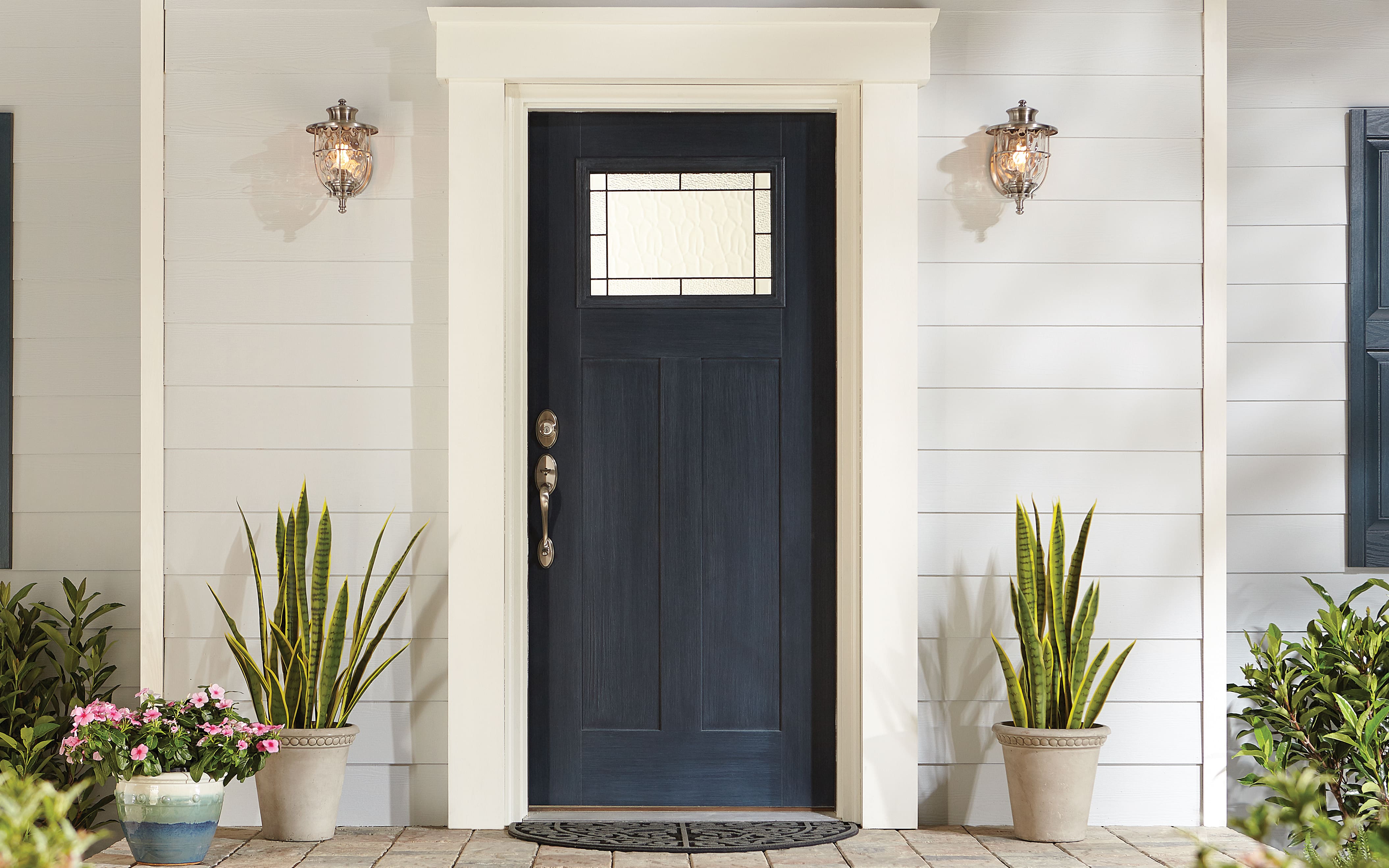 Upgrade Your Entrance with a Stunning Wood Front Door with Black Trim See Photos!